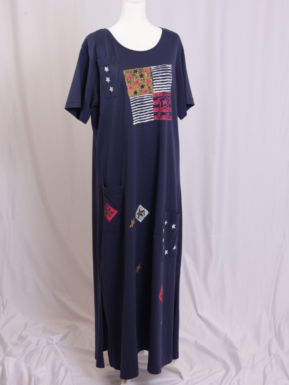 Women's Size Large Short Sleeve Maxi Dress